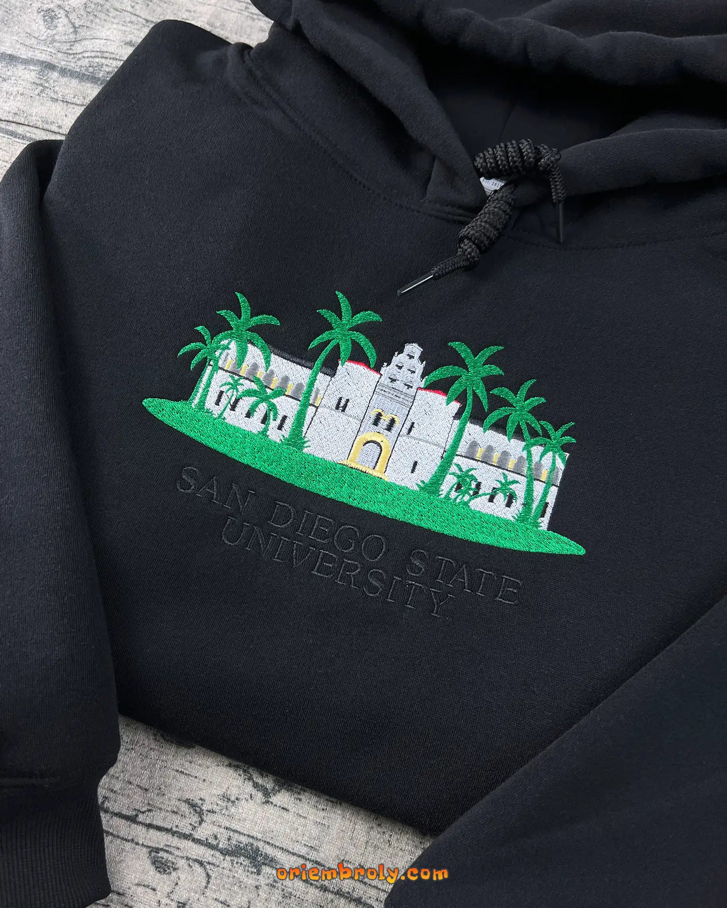 SDSU college hoodie with vintage embroidery
