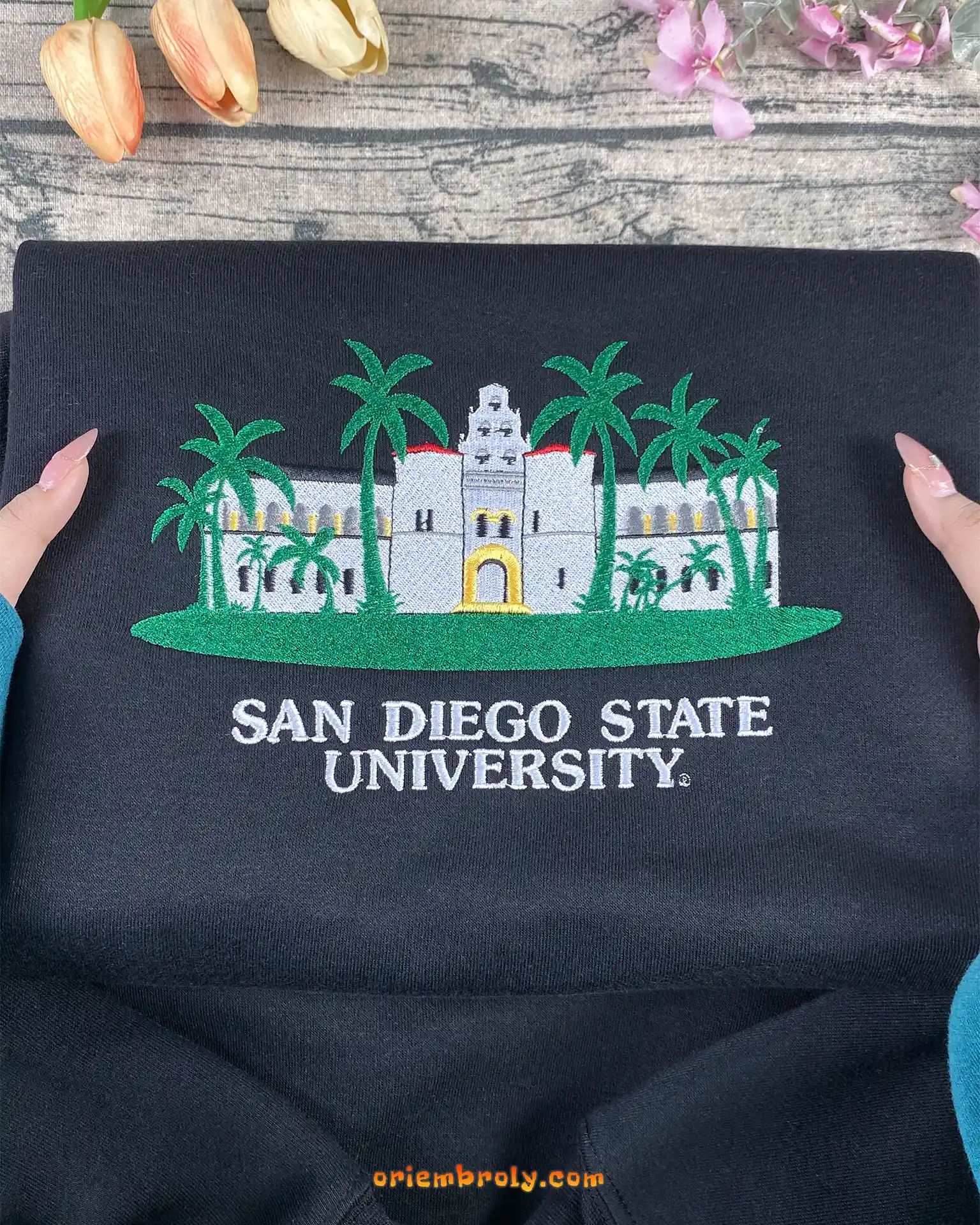 San Diego State University black embroidered sweatshirt