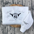 Embroidered Shatter Me sweatshirt featuring Aaron Warner Sector 45 CCR uniform design, perfect for BookTok fans.