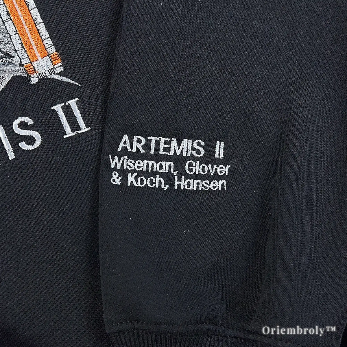 SLS rocket embroidered sweatshirt NASA Artemis design