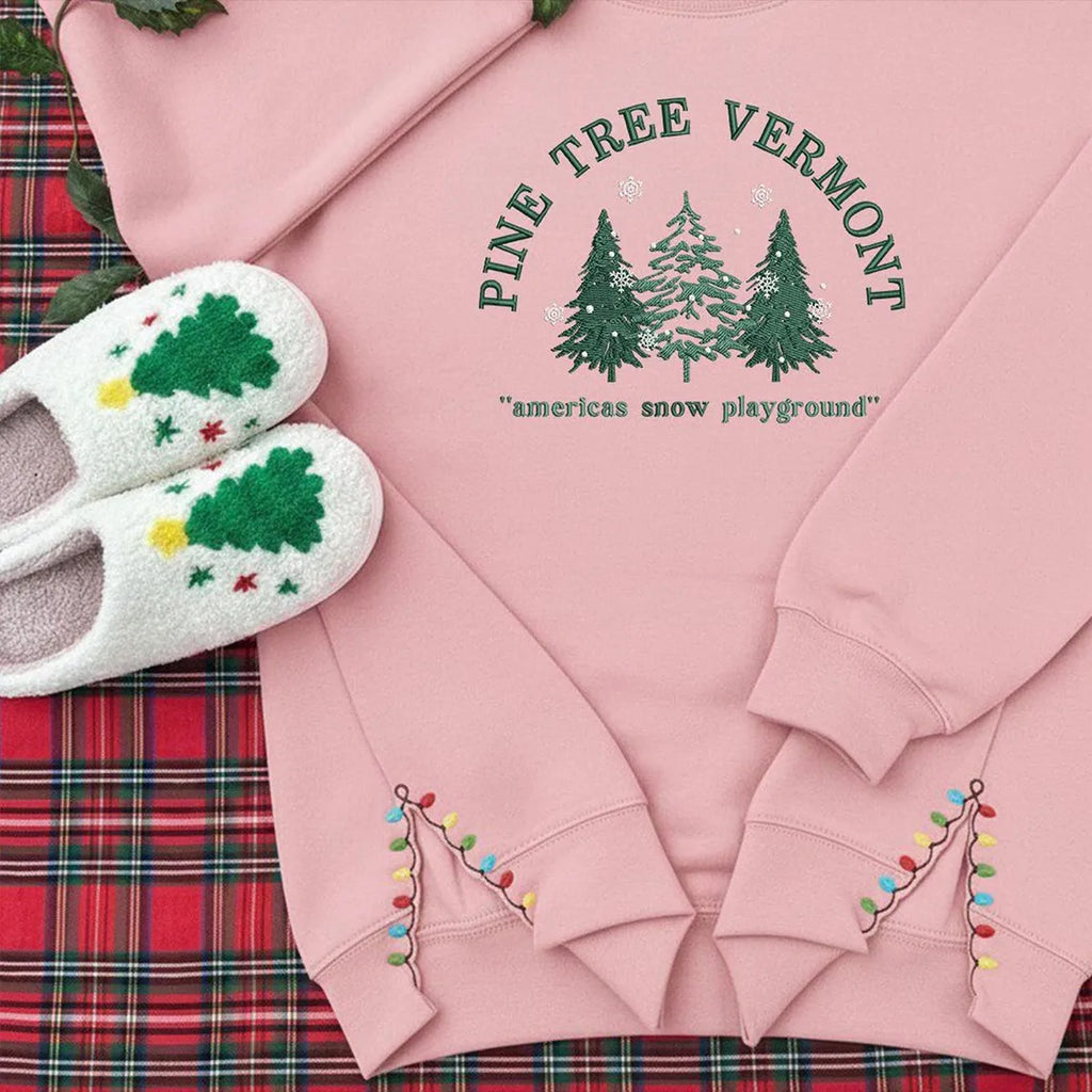 Snowy nature embroidered sweatshirt, ideal Christmas gift for her or him