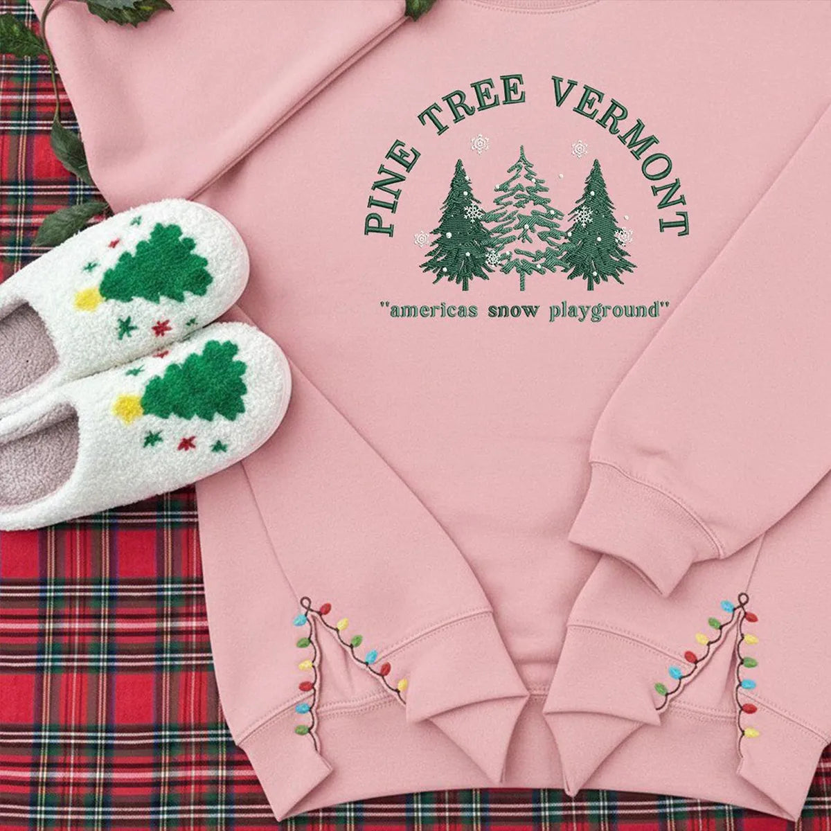 Snowy nature embroidered sweatshirt, ideal Christmas gift for her or him