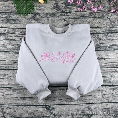 soft girl Y2K aesthetic embroidered crewneck styling