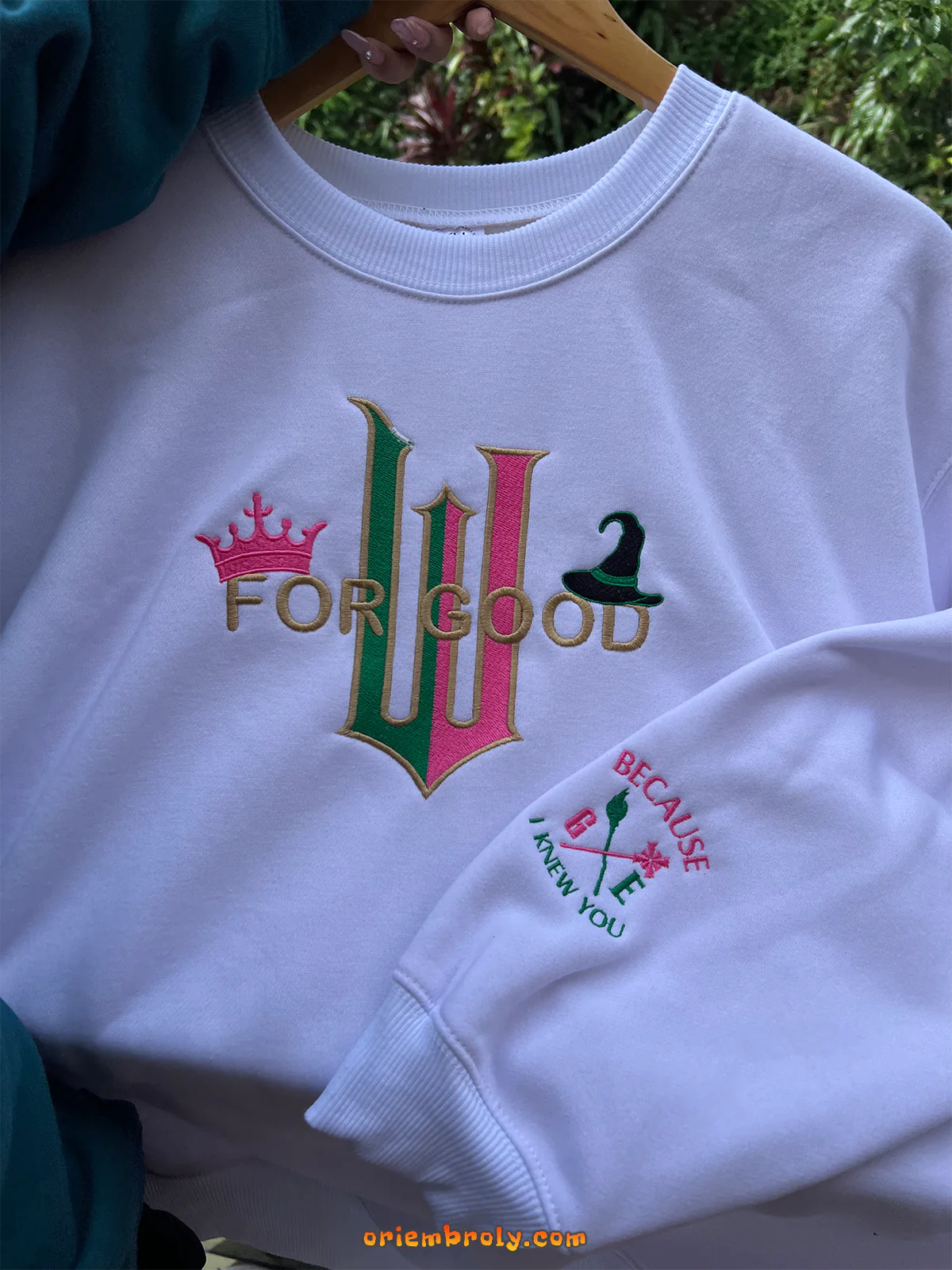 Theatre inspired unisex embroidered sweatshirt