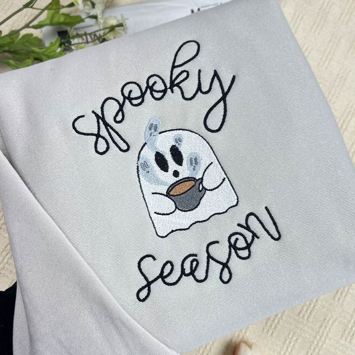 Halloween Gift: Spooky Season Embroidered Shirt