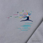close up satin stitch star spirit embroidery detail