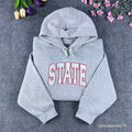 state university hoodie embroidered collegiate sweatshirt
