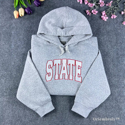 state university hoodie embroidered collegiate sweatshirt