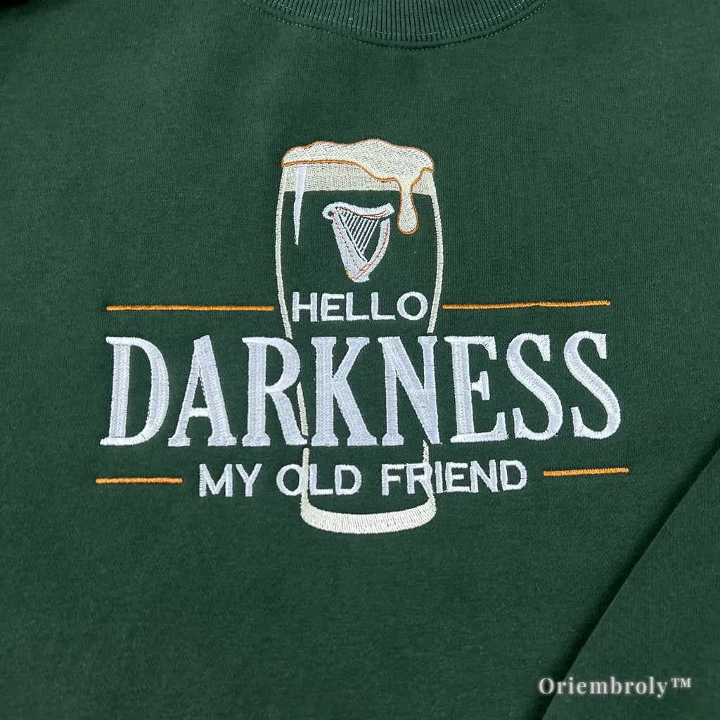 detailed stout pint embroidery with creamy foam stitching