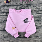 Stupid Canadian Wolf Bird hockey embroidered crewneck sweatshirt