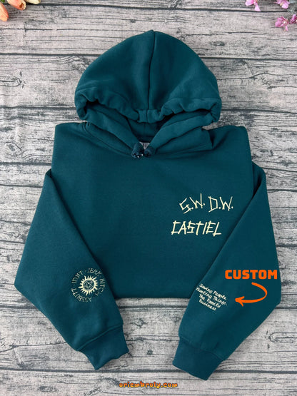 Supernatural Embroidered Sweatshirt – Dean, Sam, Castiel, Baby Car & Antipossession Symbol Hoodie – Fangirl Cosplay Jumper