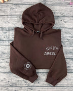 Supernatural embroidered sweatshirt hoodie with Dean, Sam, Castiel, Baby car and antipossession symbol. Perfect fangirl cosplay jumper for fans of the series.
