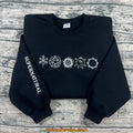 Supernatural symbols embroidered crewneck sweatshirt