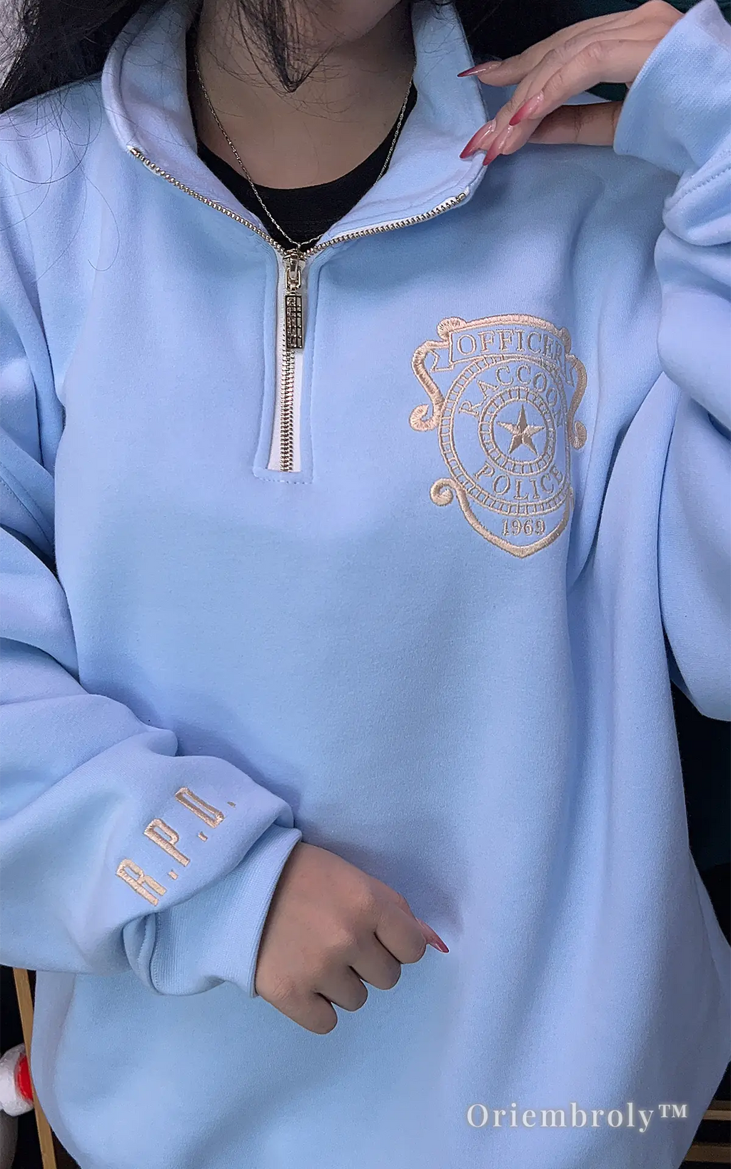 survival horror embroidered sweatshirt gamer streetwear