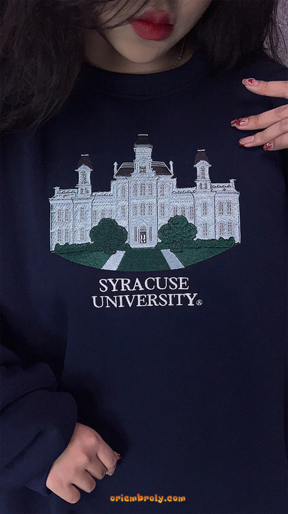 Custom embroidered Syracuse crewneck sweatshirt