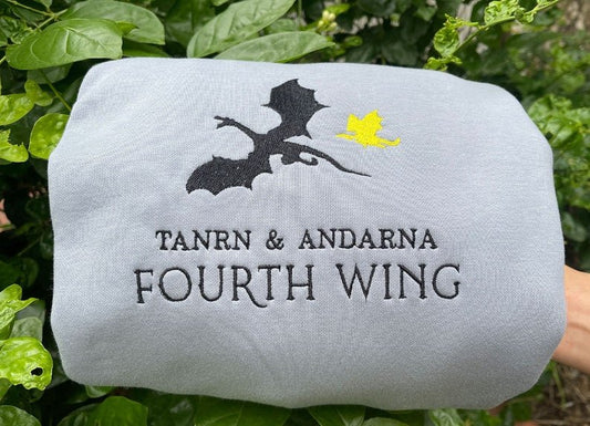 Tairn and Andarna dragon embroidery on light gray pillowcase
