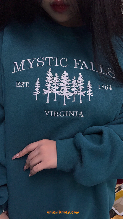 Soft sweatshirt with 1864 teal forest artwork