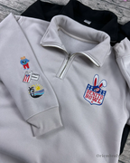 Puerto Rico inspired patch embroidery on sleeve