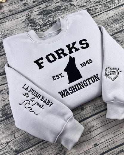 Team Jacob inspired wolf saga embroidered sweatshirt