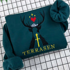 Terrasen Home of Stag embroidered sweatshirt, inspired by Throne of Glass and Fireheart from SJM series