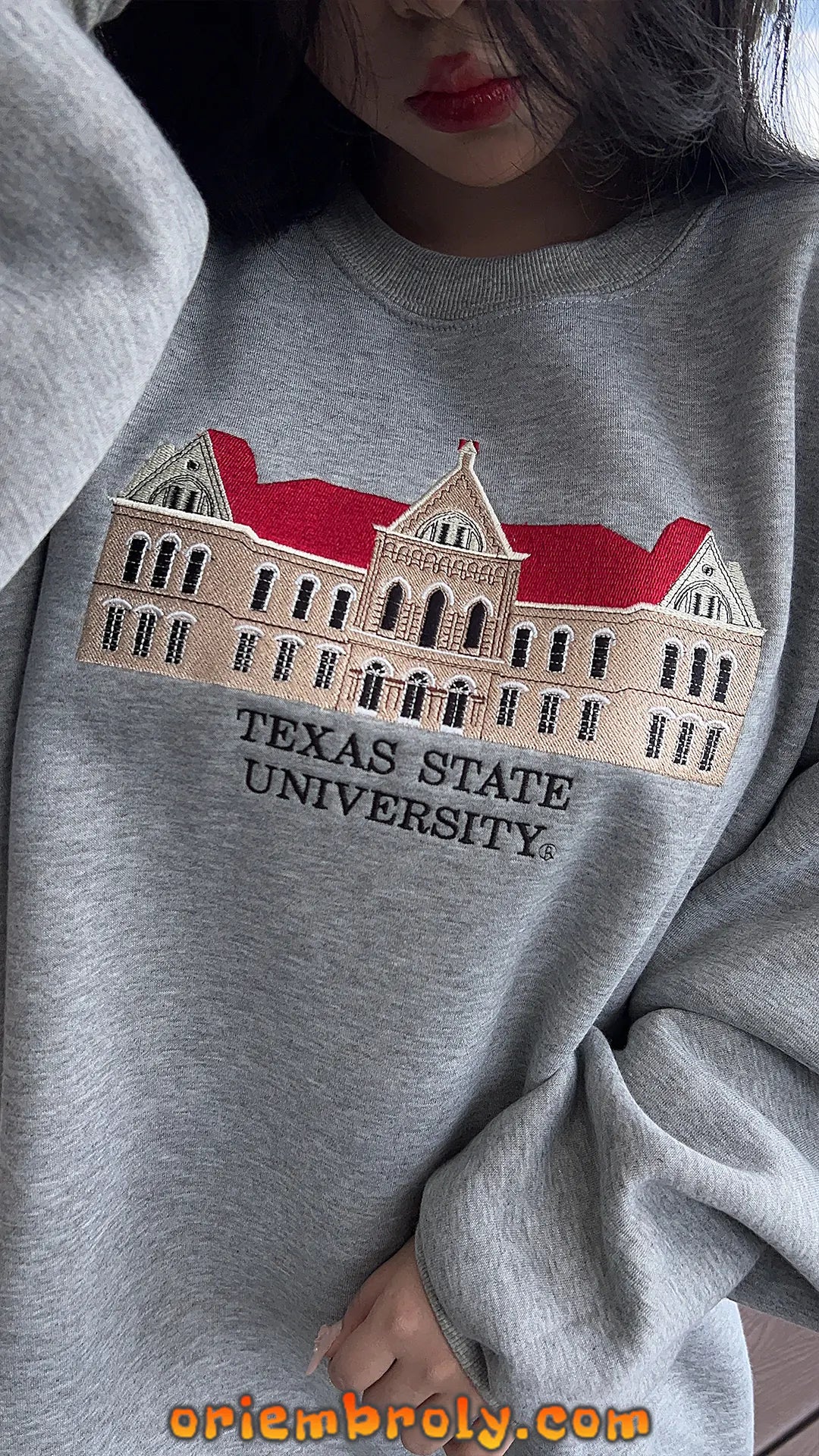 TXST Bobcats inspired embroidered sweatshirt