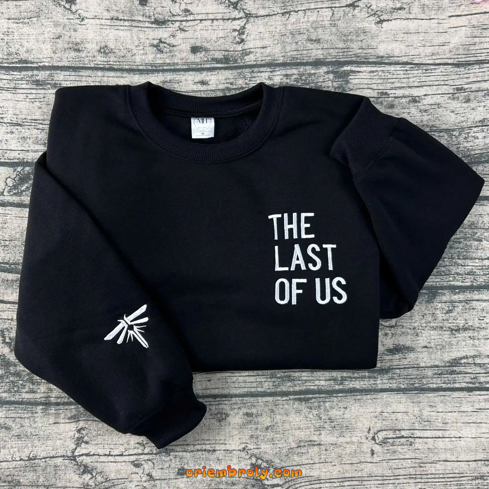 The Last of Us black embroidered crewneck sweatshirt