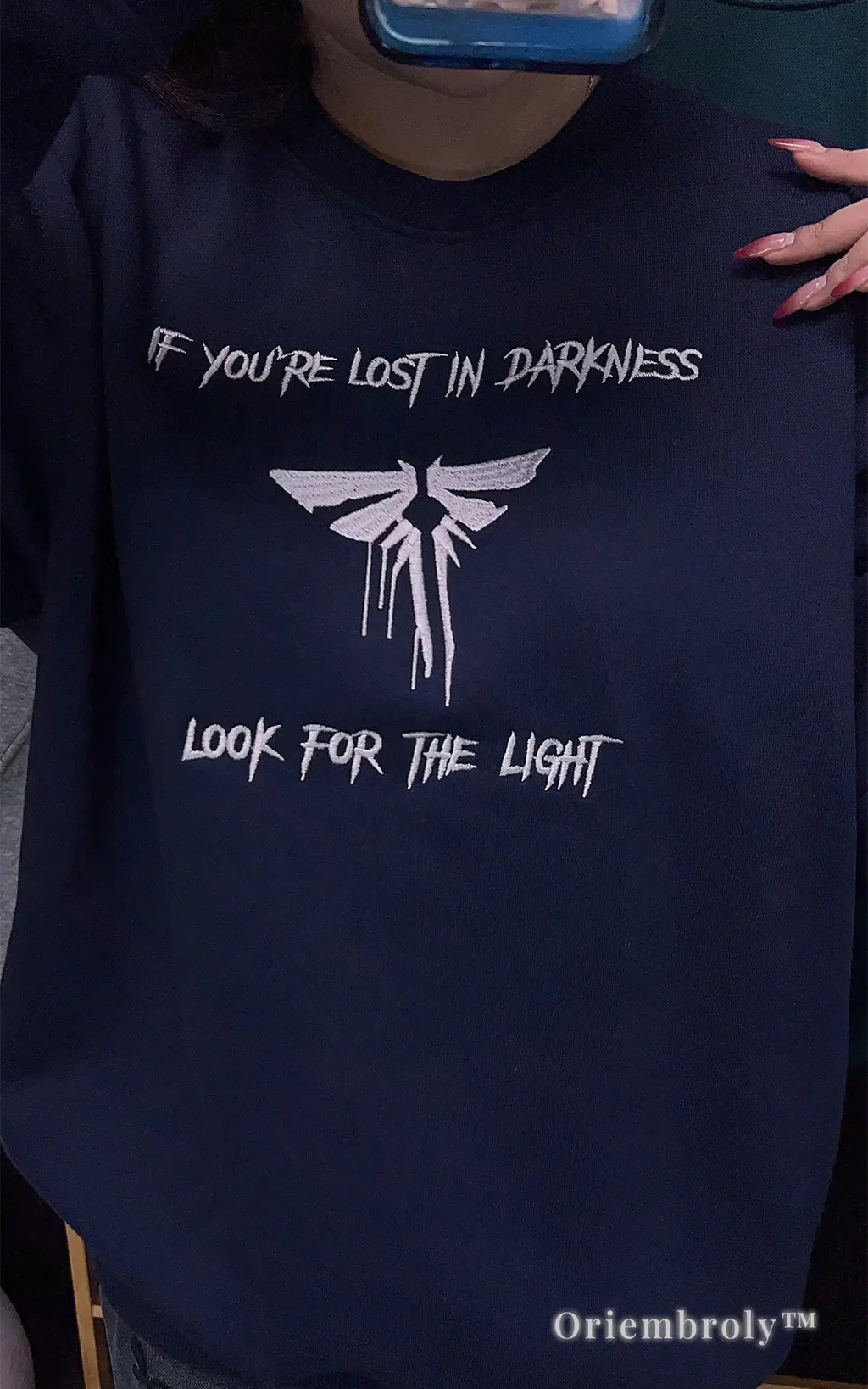 The Last of Us Firefly crewneck navy embroidered sweatshirt