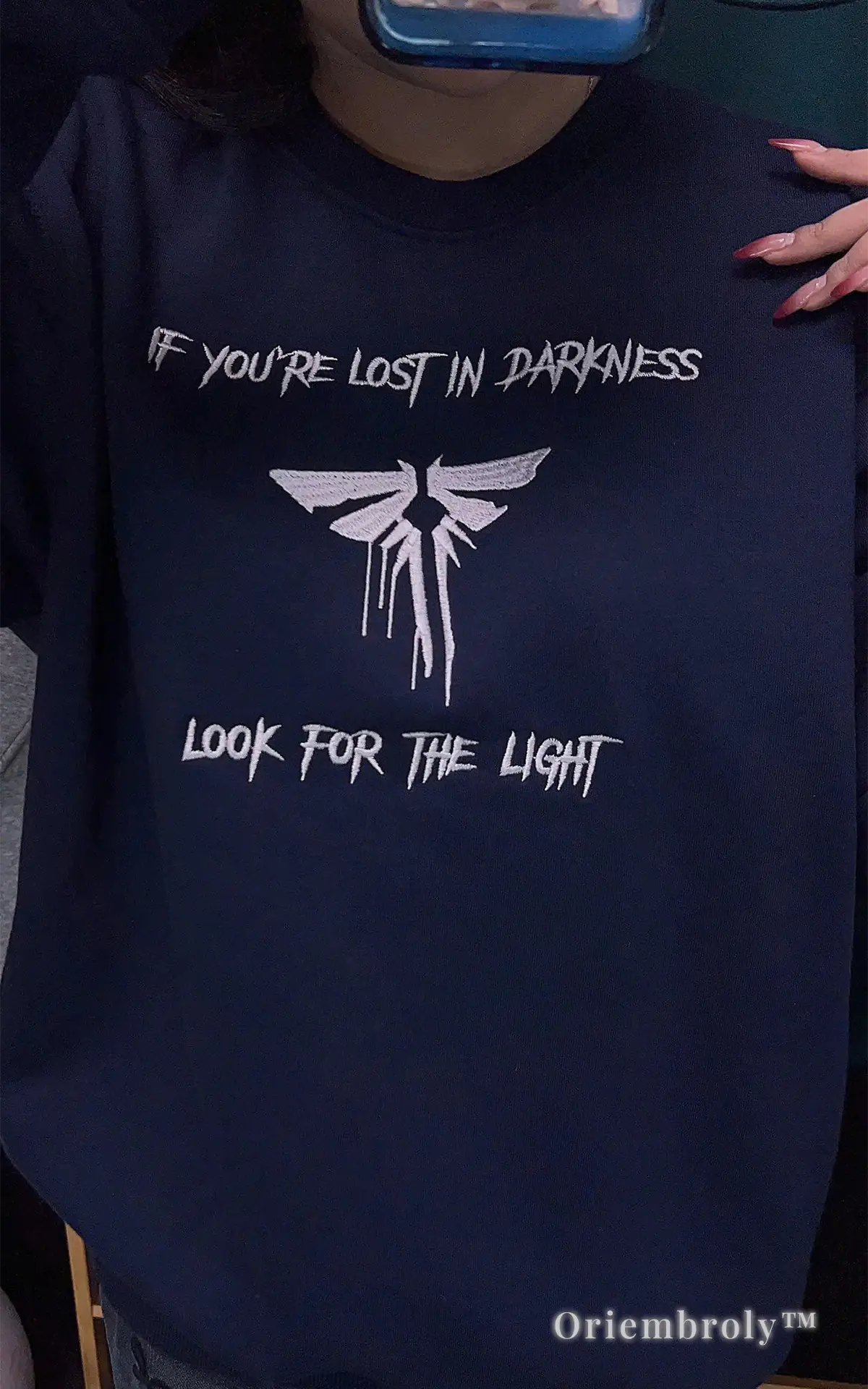 The Last of Us Firefly crewneck navy embroidered sweatshirt