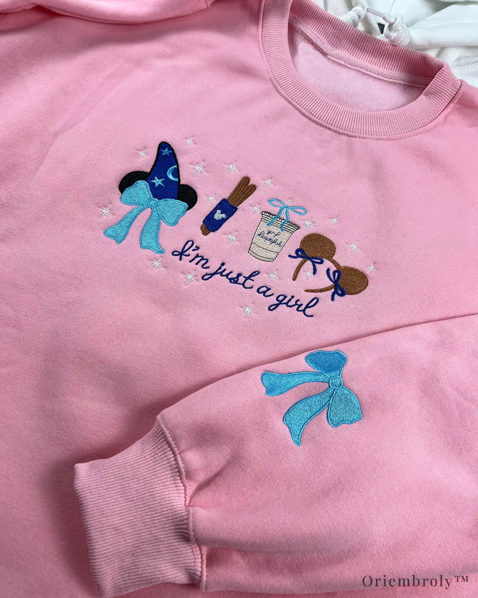 embroidered churros iced coffee and ice cream bar design light pink
