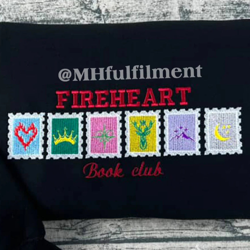 Sjm Books Embroidered Sweatshirt, ACOTAR Throne Of Glass , Fireheart - Cursebreaker - Starborn, SJM Merch, Bookish Gift