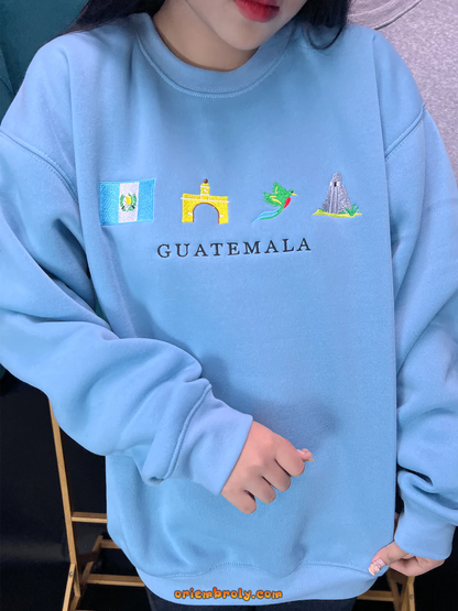 Quetzal bird embroidered sweater for Guatemala travel lovers