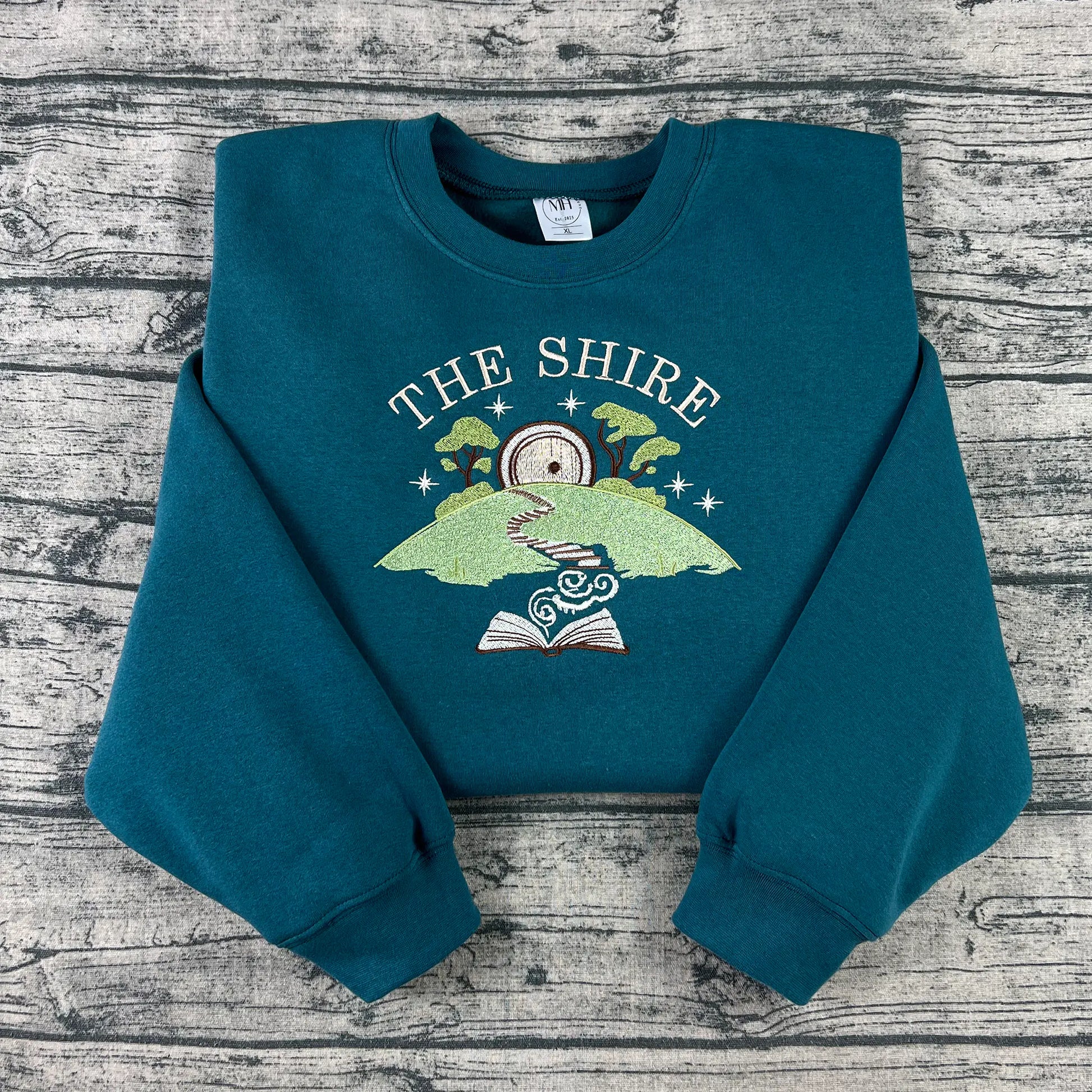 Tolkien inspired embroidered sweatshirt with fantasy details