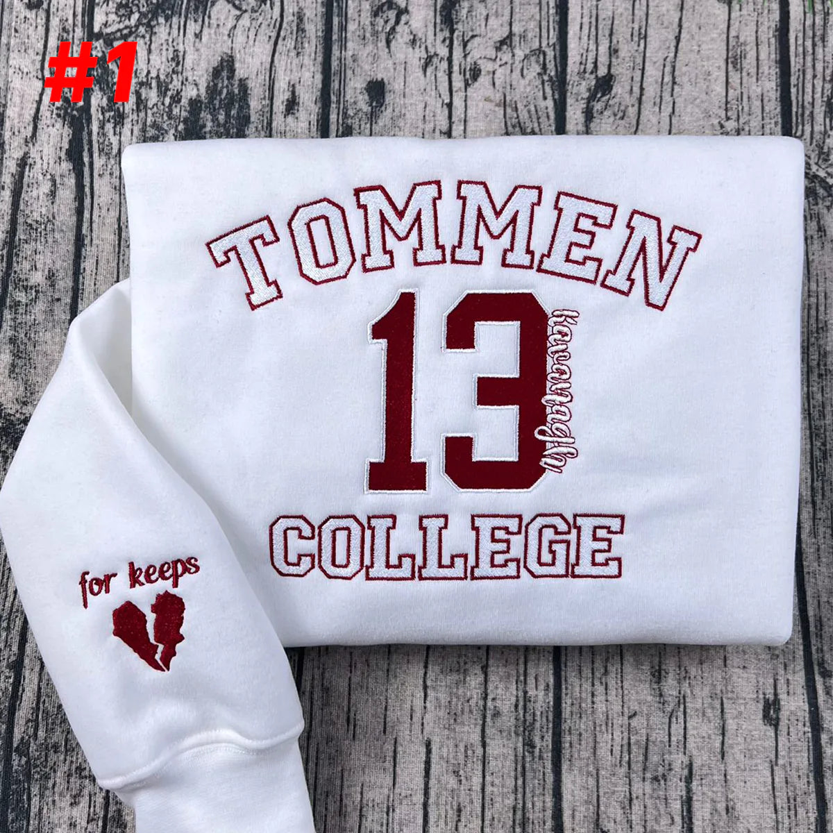 Tommen College crewneck sweatshirt for bookworms and book club fans