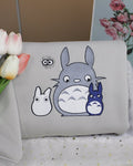 My Neighbor Totoro and forest spirits anime embroidered vintage crewneck sweatshirt in sand