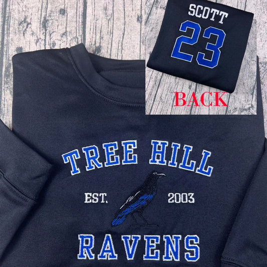 Tree Hill Ravens Embroidered Sweatshirt | Nathan Scott 23 Crewneck | One Tree Hill Merch