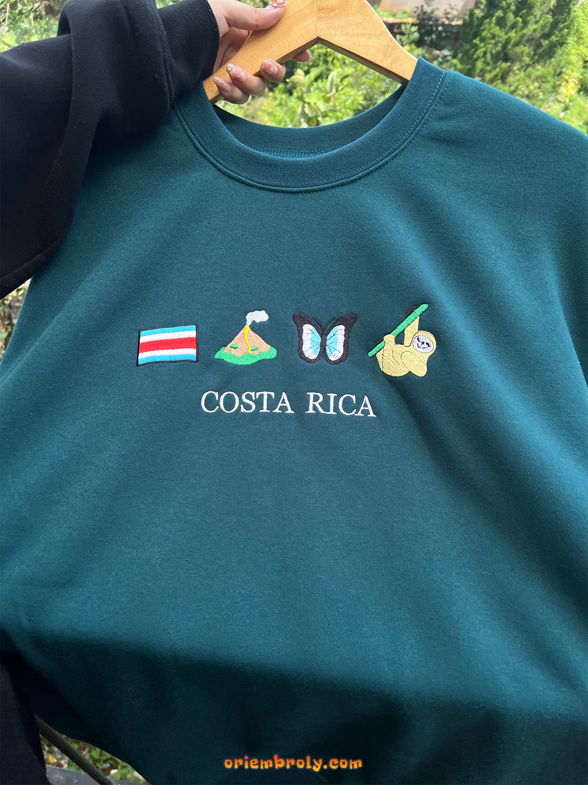 Pura Vida tropical sweatshirt with sloth design