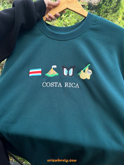 Pura Vida tropical sweatshirt with sloth design