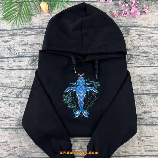 Tulkun inspired embroidered crewneck sweatshirt in navy