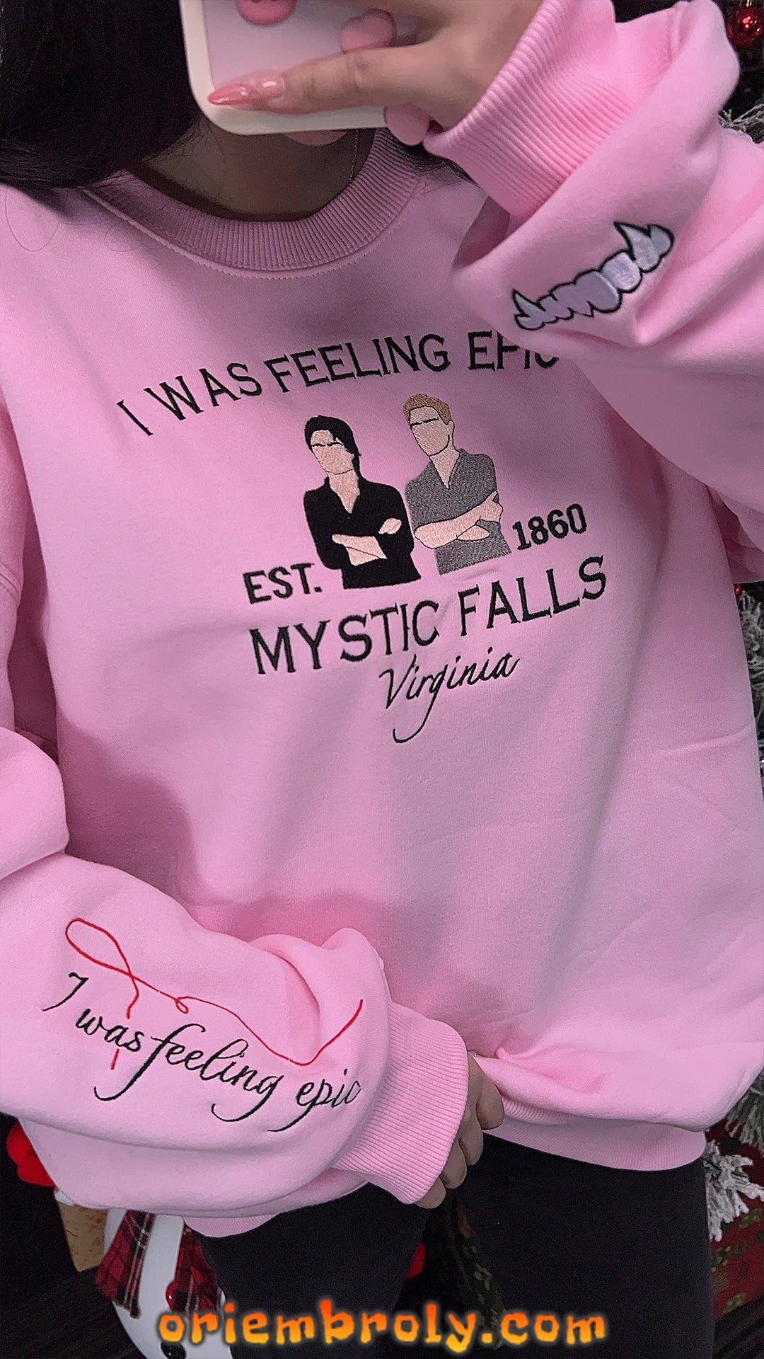 Vampire Diaries inspired crewneck with iconic quote