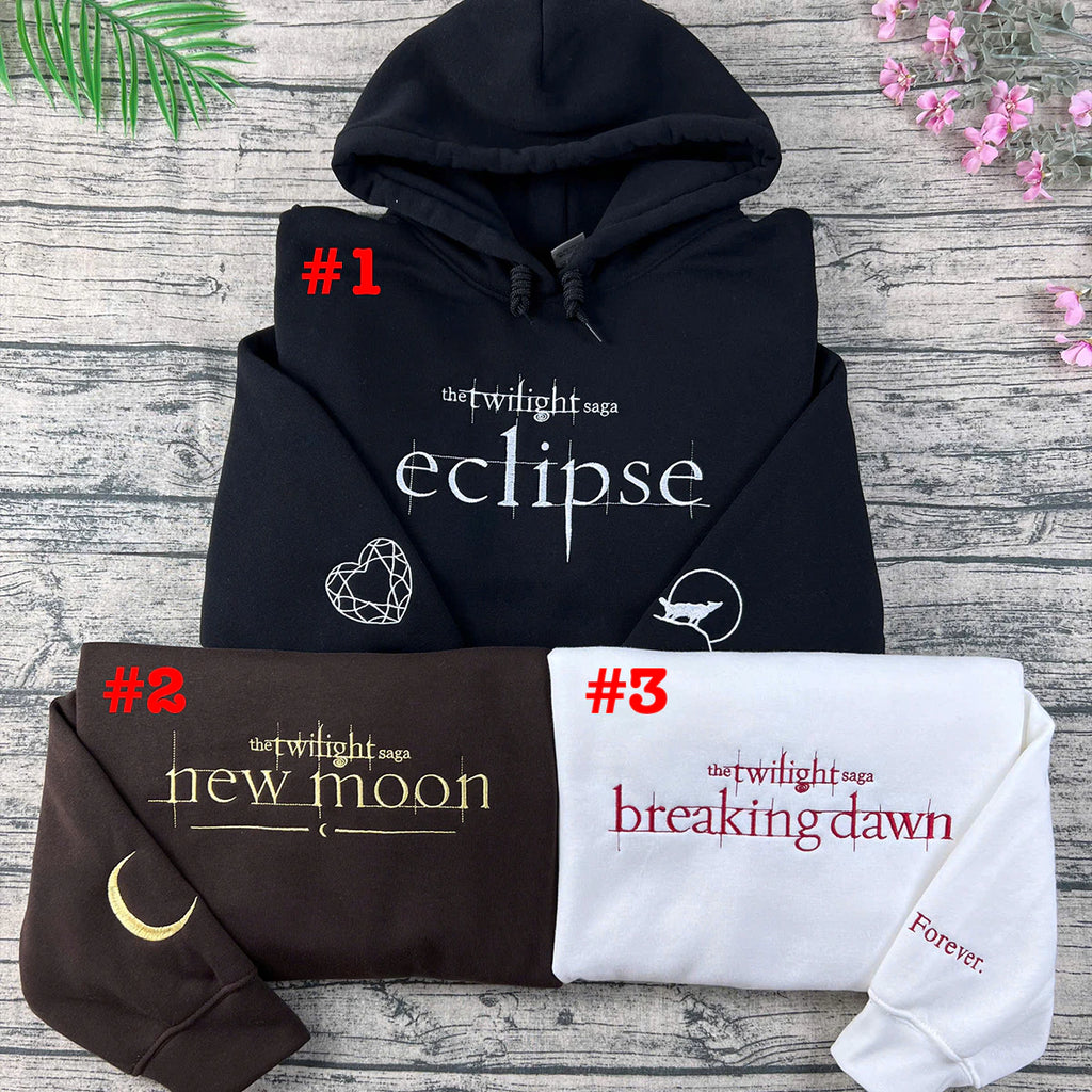 Twilight embroidered sweatshirt with book-inspired design
