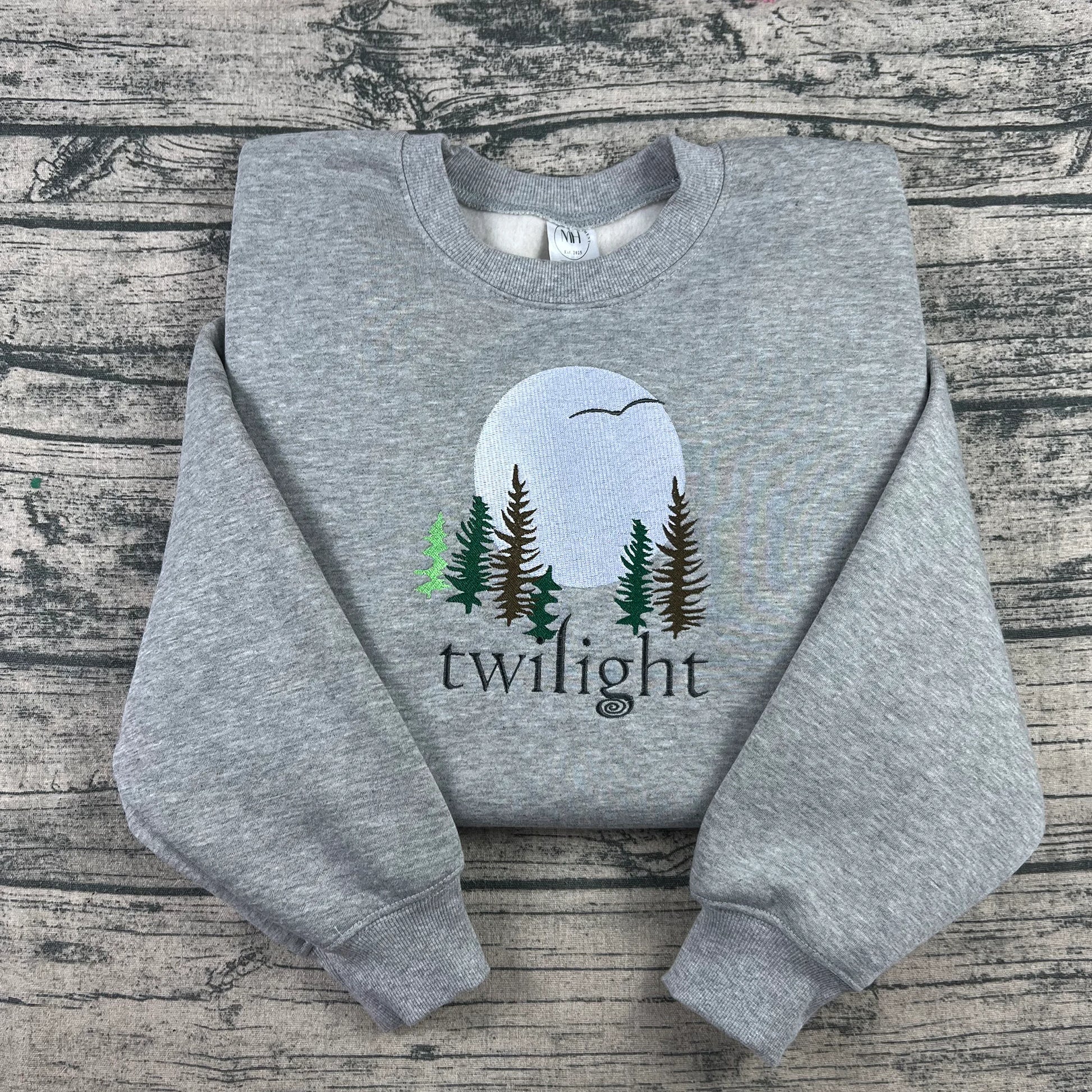 Twilight embroidered sweatshirt for spooky season and Halloween fans