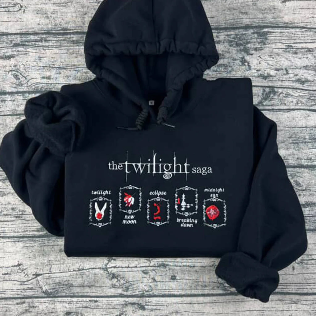 Twilight series embroidered sweater inspired by Stephenie Meyer's books