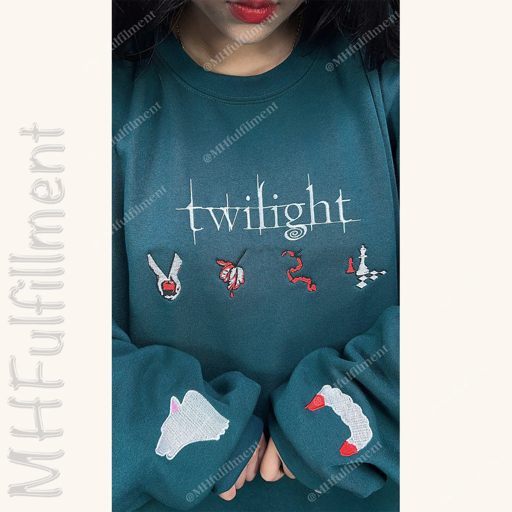 Aesthetic Twilight sweatshirt – embroidered vampire merch