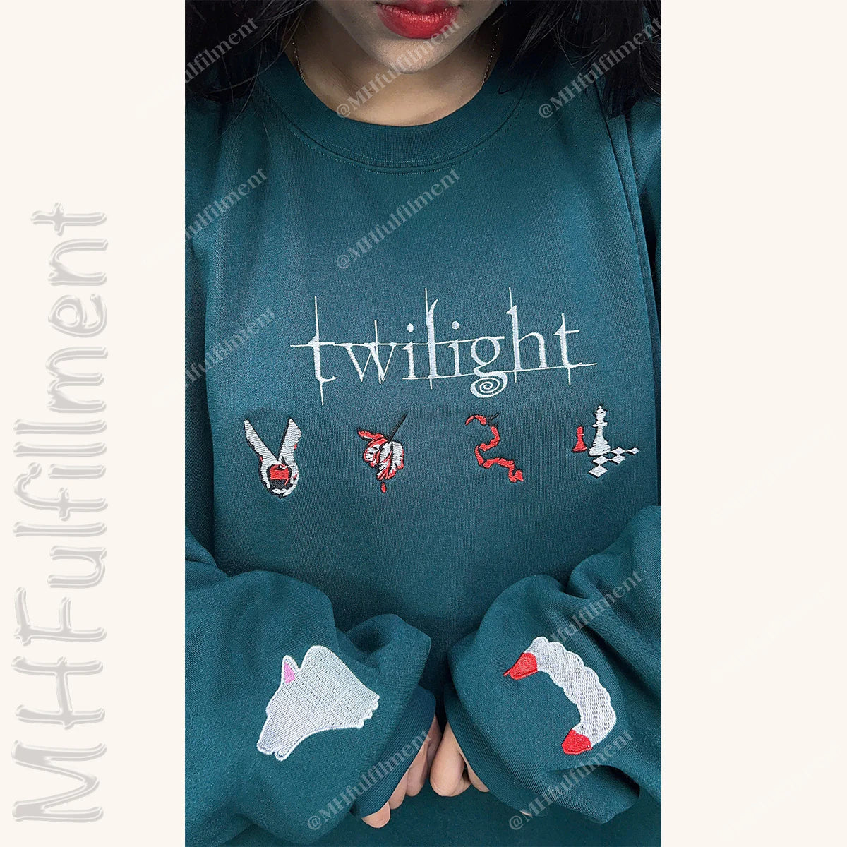 Aesthetic Twilight sweatshirt – embroidered vampire merch