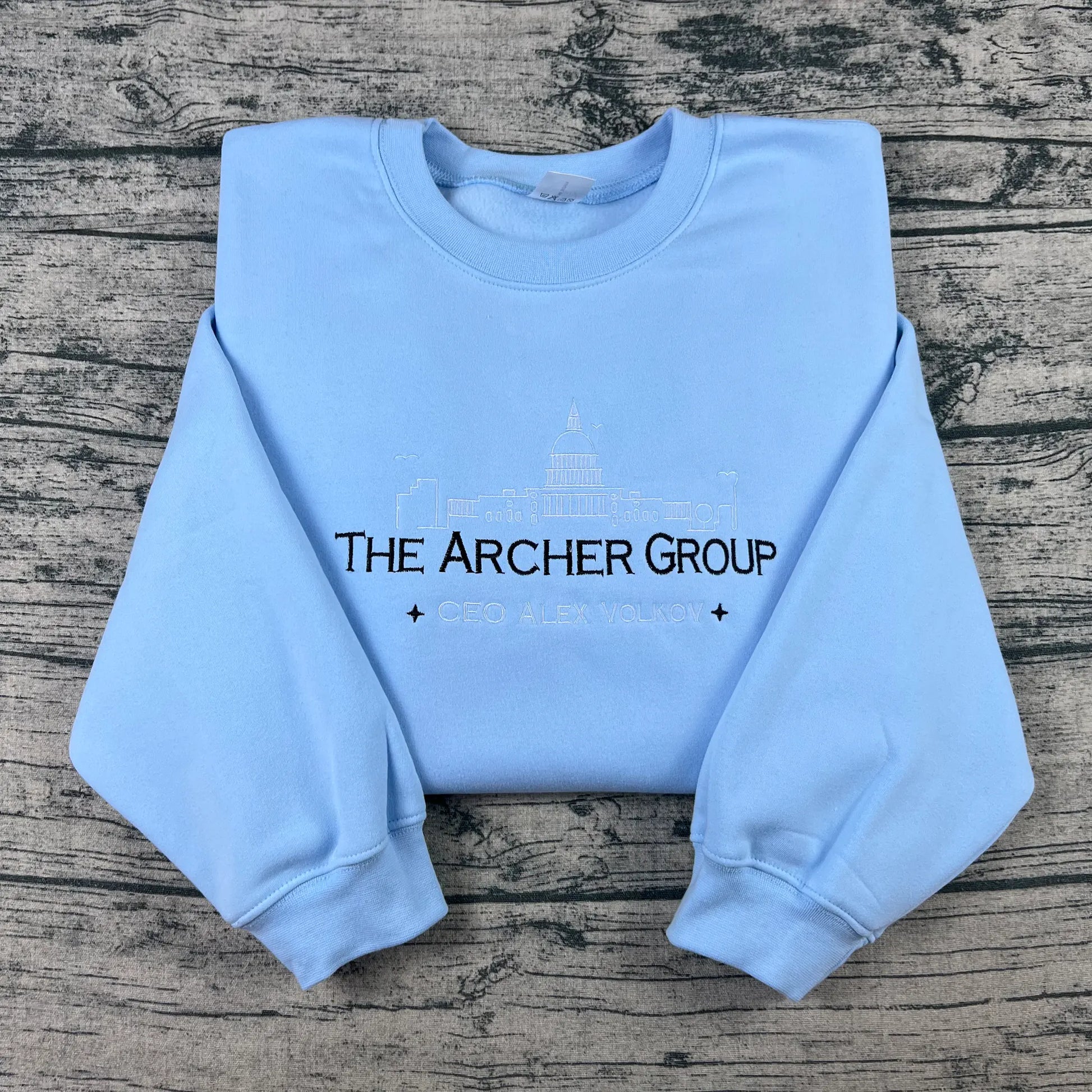 Archer Group embroidered crewneck sweatshirt inspired by Twisted Love