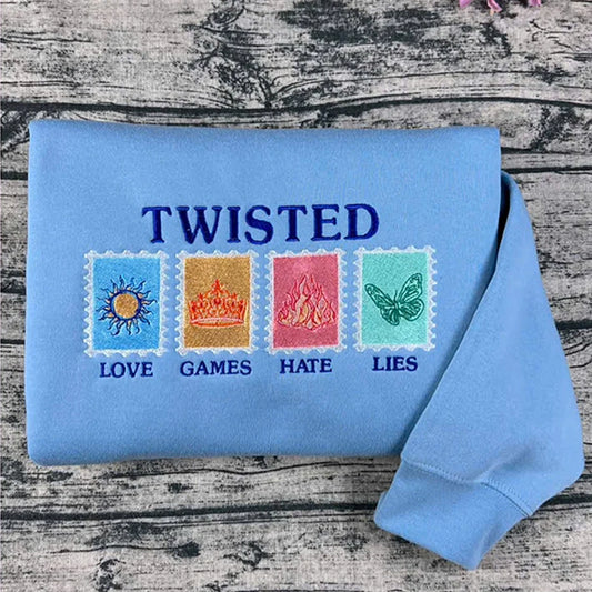 Twisted love embroidered sweatshirt