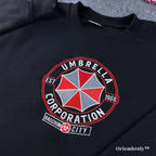 High-quality Umbrella Corporation embroidered black crewneck, perfect for Resident Evil fans