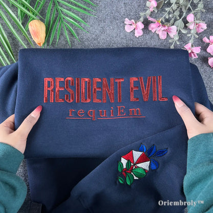 High-quality Umbrella Corporation logo embroidered pullover, perfect for Resident Evil fans.
