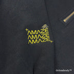 Detailed embroidery of an astronaut and spacecraft on a premium black quarter-zip. A unique and thoughtful gift idea for physics teachers, science nerds, and Project Hail Mary book club members