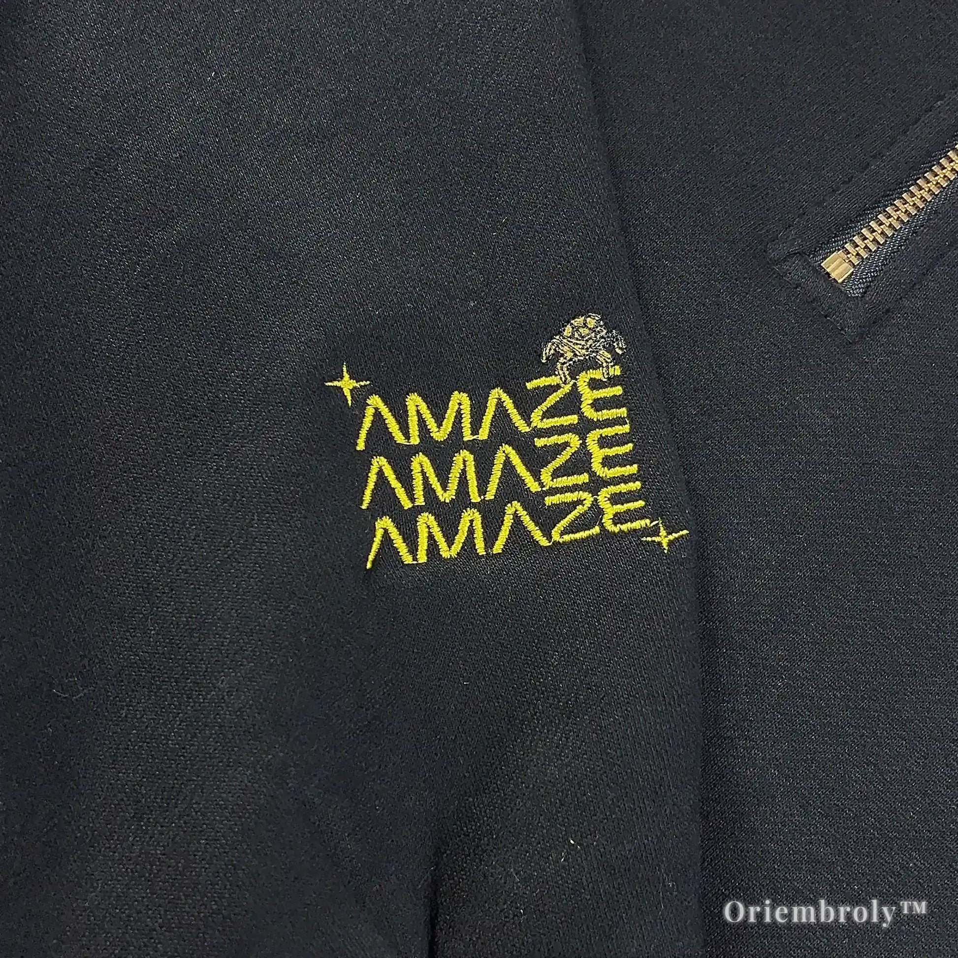 Detailed embroidery of an astronaut and spacecraft on a premium black quarter-zip. A unique and thoughtful gift idea for physics teachers, science nerds, and Project Hail Mary book club members